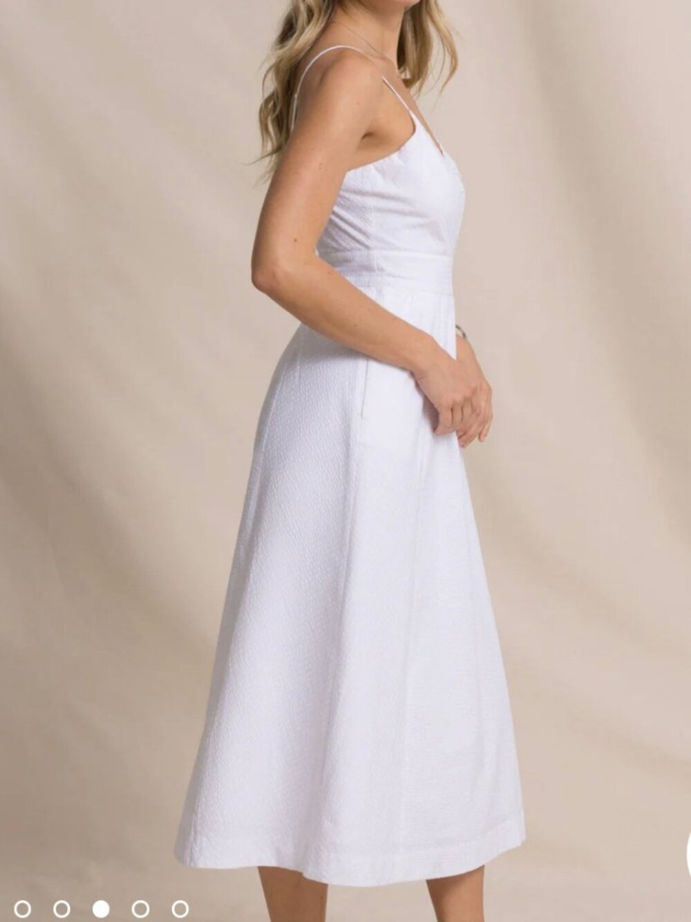 Southern Tide Cami Seersucker Dress in Classic White